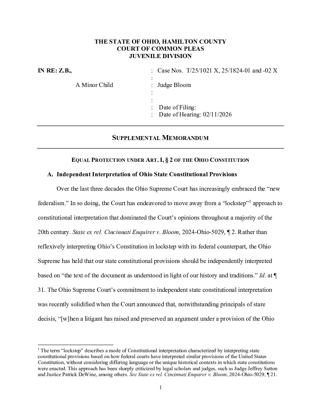 Sample Motion to Dismiss and/or Suppress Evidence Based on Selective Prosecution - Supplemental Memorandum